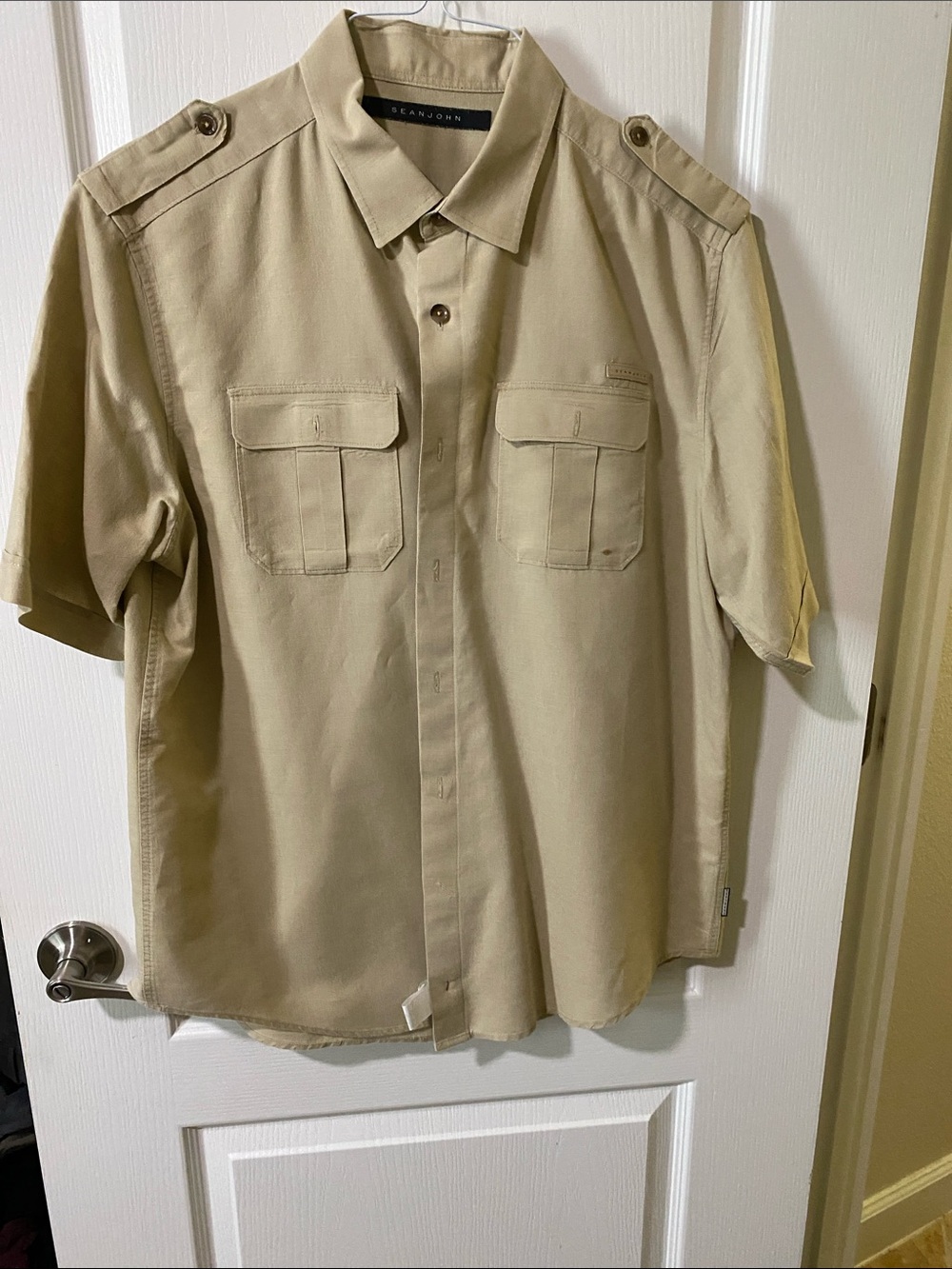 Sean John Short Sleeve Shirt in Khaki